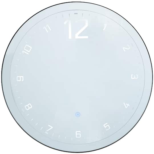 24" Multicolored Glass LED Decorative Wall Clock with Black Frame